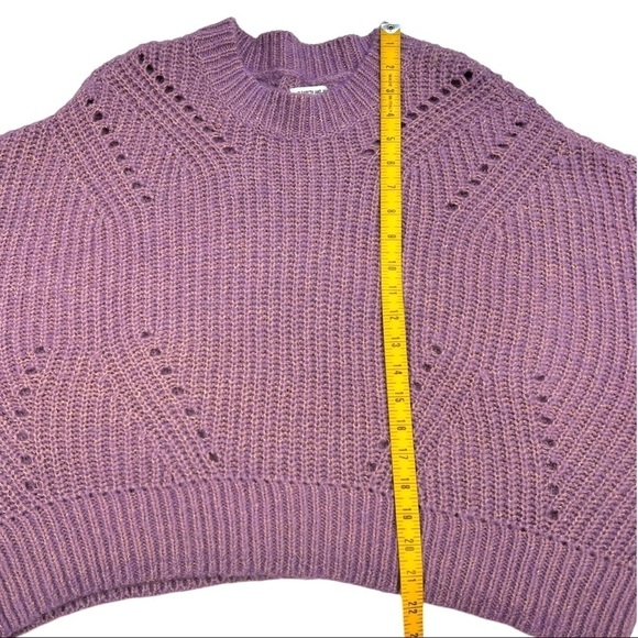 Elizabeth And James Giada Lavender Metallic Thread Chunky Open Knit Sweater - Picture 11 of 11